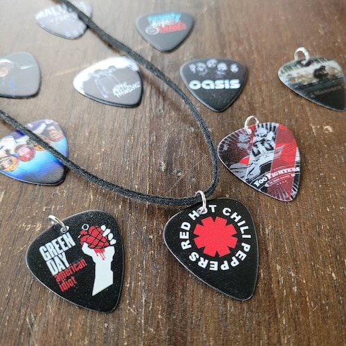 Modern Rock and Pop Band Guitar Pick Necklaces and Charms Etsy