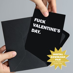 Scheiß auf Valentinstag oder Freunde Karte Digitaler Download - Lustige Valentinstag 5x7 Printable Fluchen Karte