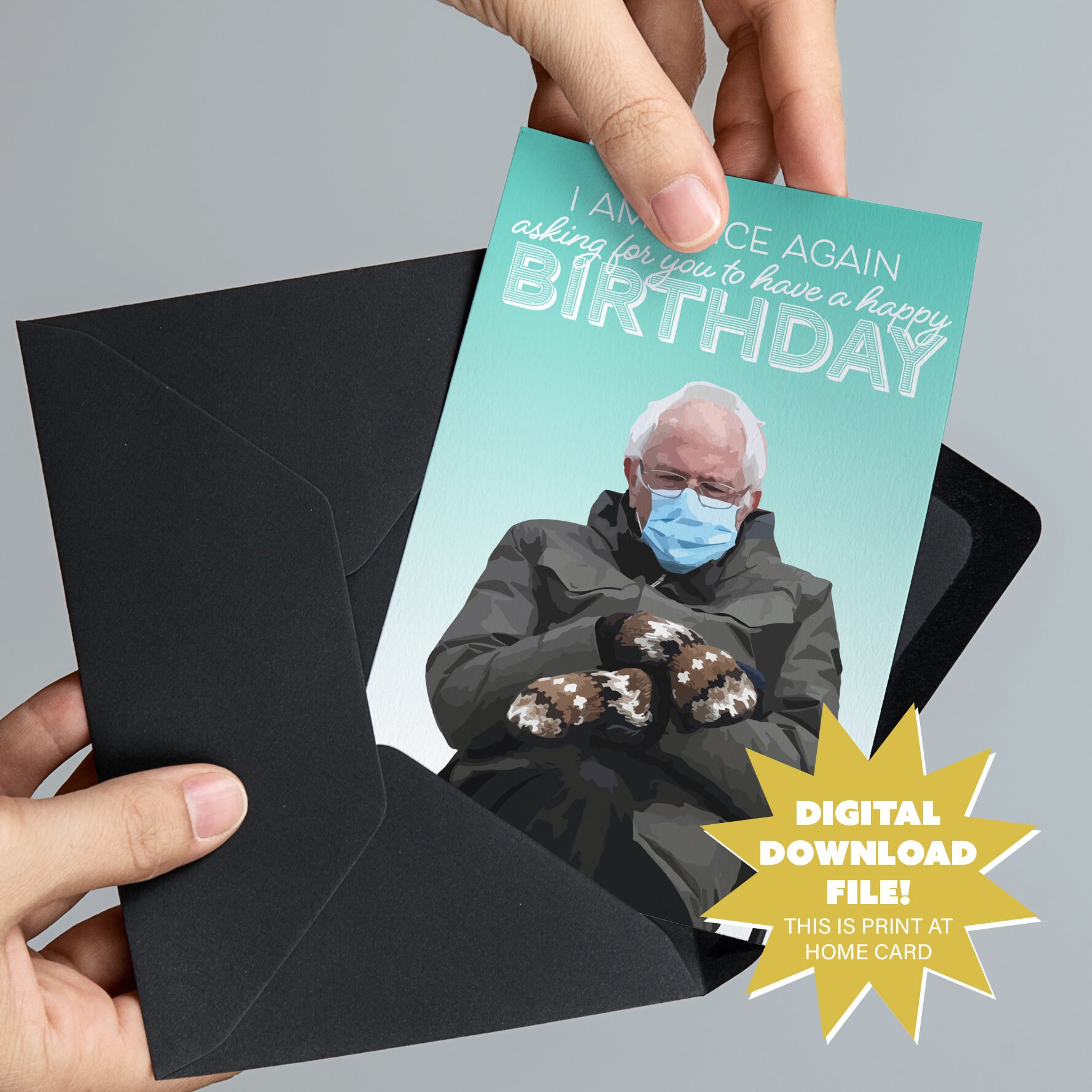 bernie sanders mtg card Mittens Birthday - Printable Funny Adult Bernie Sanders Card - 5X7 I Am Once Again Asking Card - DIGITAL DOWNLOAD Gimme that treasure! Smothering Tithe