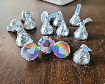 Hershey Kiss Pride and Love is Love Candy Favors - Individually wrapped Funny Party Favors - 52 Options - Labels or Candy