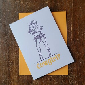 Cowgirl Naughty Themed Adult Valentine&#39;s Day Card - Funny, Sexy, Dirty 4x5 Card