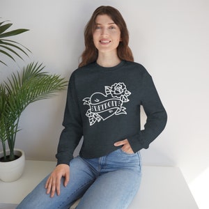 Retro Detroit Tattoo Style Crewneck Sweatshirt - Various Colors - Unisex Michigan Comfy Gildan Sweatshirt