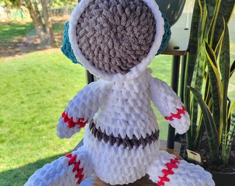 Adorable Crochet Astronaut Stuffed Animal - 14" Tall Space Stufie - Handmade Crocheted Character Amigurumi