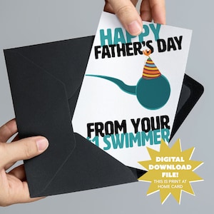 Nummer eins Schwimmer Sperm Vatertagskarte Digitaler Download - Lustige und unpassende Vatertagskarte