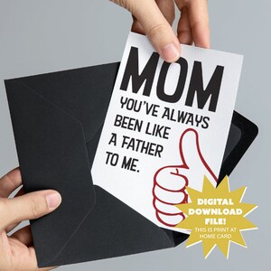 Mam, je bent altijd als een vader voor mij geweest Vaderdagkaart voor moeder digitale download - grappige en ongepaste vaderdagkaart