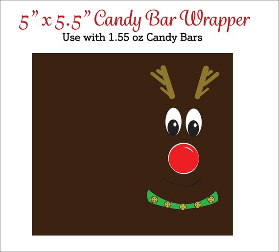 Items similar to Reindeer Candy Bar Wrappers - Printable Reindeer Candy ...