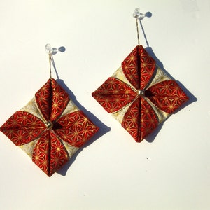 Asian Inspired Folded Christmas Ornaments Pair image 2