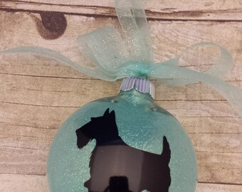 Scottie Scottish ornament Scottie Dog -Aqua