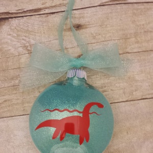 Nessie Scottish Loch Ness Red Aqua Ornament