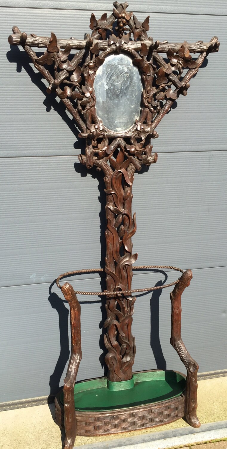Victorian Era Black Forest Umbrella Hall Tree Stand Etsy