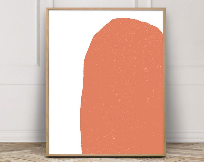 Abstract Art Printable Poster Print, Digital Download Art Print, Burnt Orange Geometric Wall Art Printable