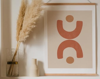 Abstrakt terrakottaformad tavla: Väggkonst i modern stil från mitten av århundradet (digital nedladdning)