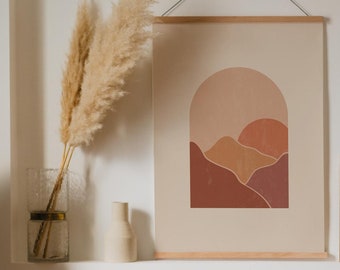 Abstract Landscape Wall Art Print, Mid Century Modern Earth Tones Printable, Abstract Arch Wall Art Instant Download, Printable Poster