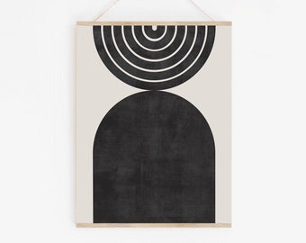 Mid Century Modern Arch Print: Abstract Geometric Wall Art (Digital Download)