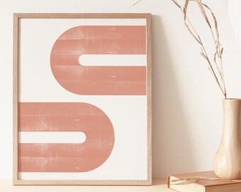 Mid Century Terracotta Arches Print: Abstract Rainbow Wall Art (Digital Download)