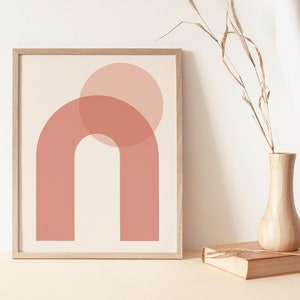 Abstract Rainbow Arch Printable Wall Art Digital Print, Terracotta Mid Century Rainbow Wall Art Print, Print Instant Download image 1