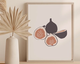 Figs Printable Art Digital Print, Kitchen Wall Decor, Abstract Fruit Instant Download