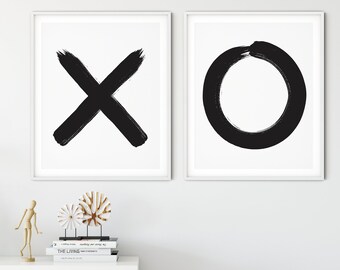 XO Brush Stroke Print Set: Scandinavian Wall Art (Digital Download)