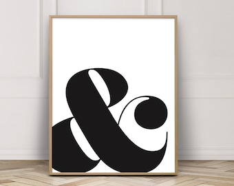 Ampersand Art Print: Minimalist Typography Poster (Digital Download)