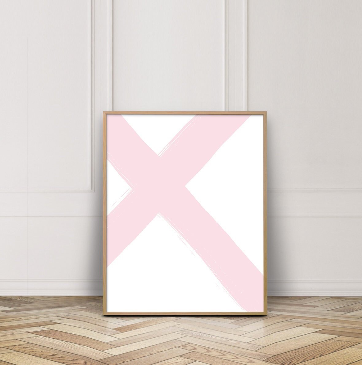 Blush Pink Wall Art Print Bedroom Art Print Pink And White Brush Strokes Print Gallery Wall Print Digital Download