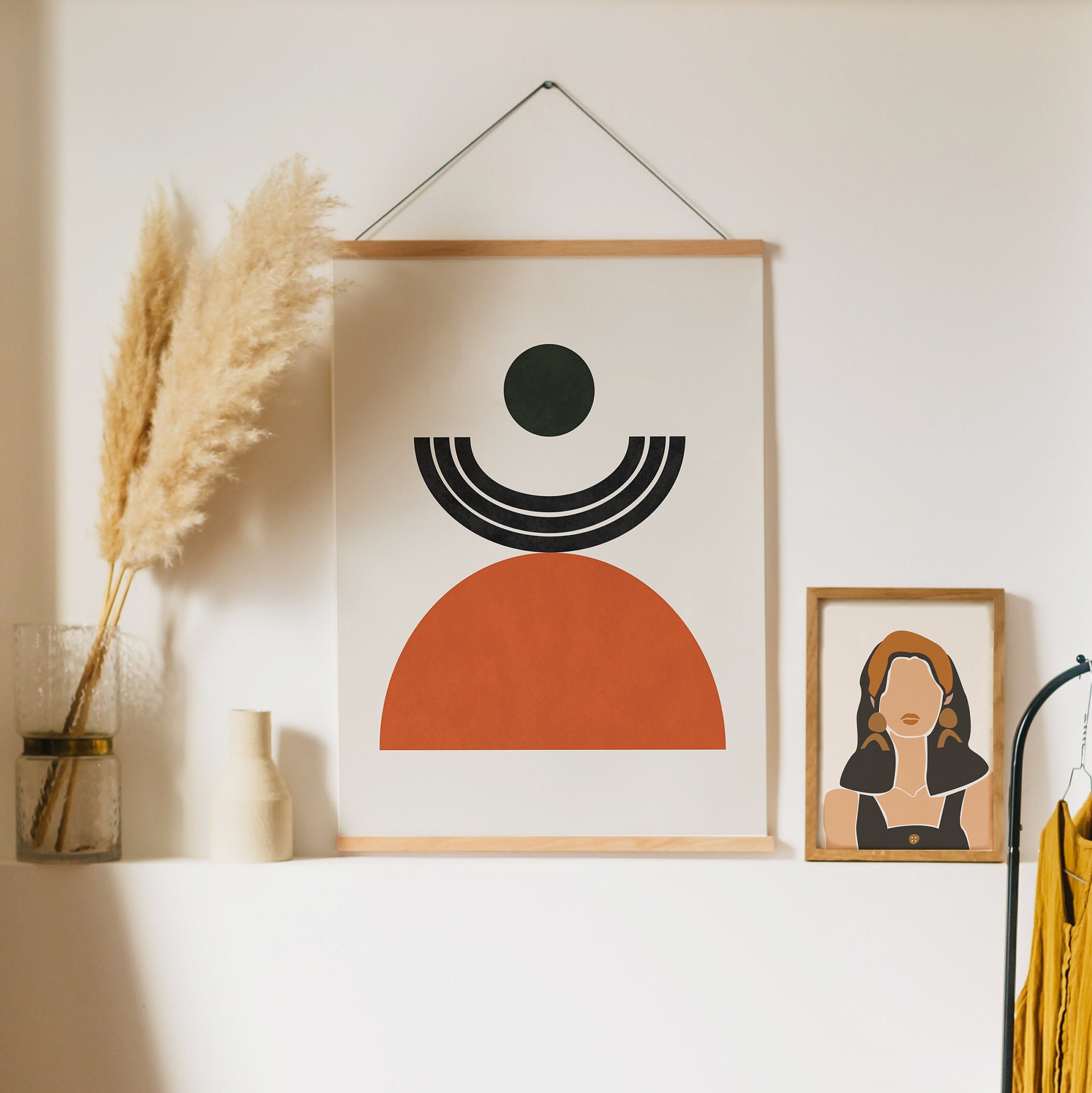 Mid Century Rainbow Wall Art Print Abstract Geometric