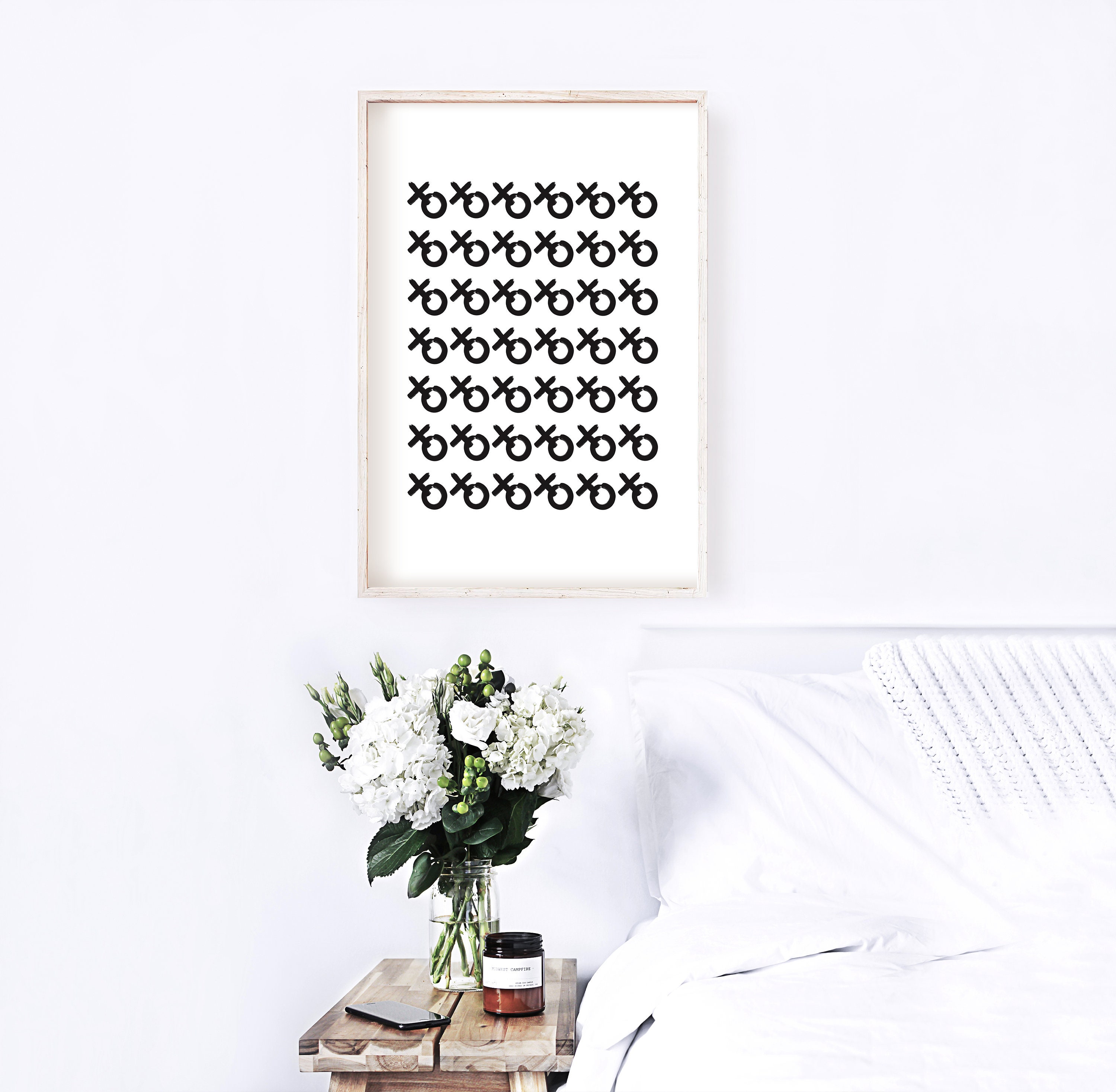 XO Wall Art Print, XOXO Brush Strokes Art Print, Printable Poster