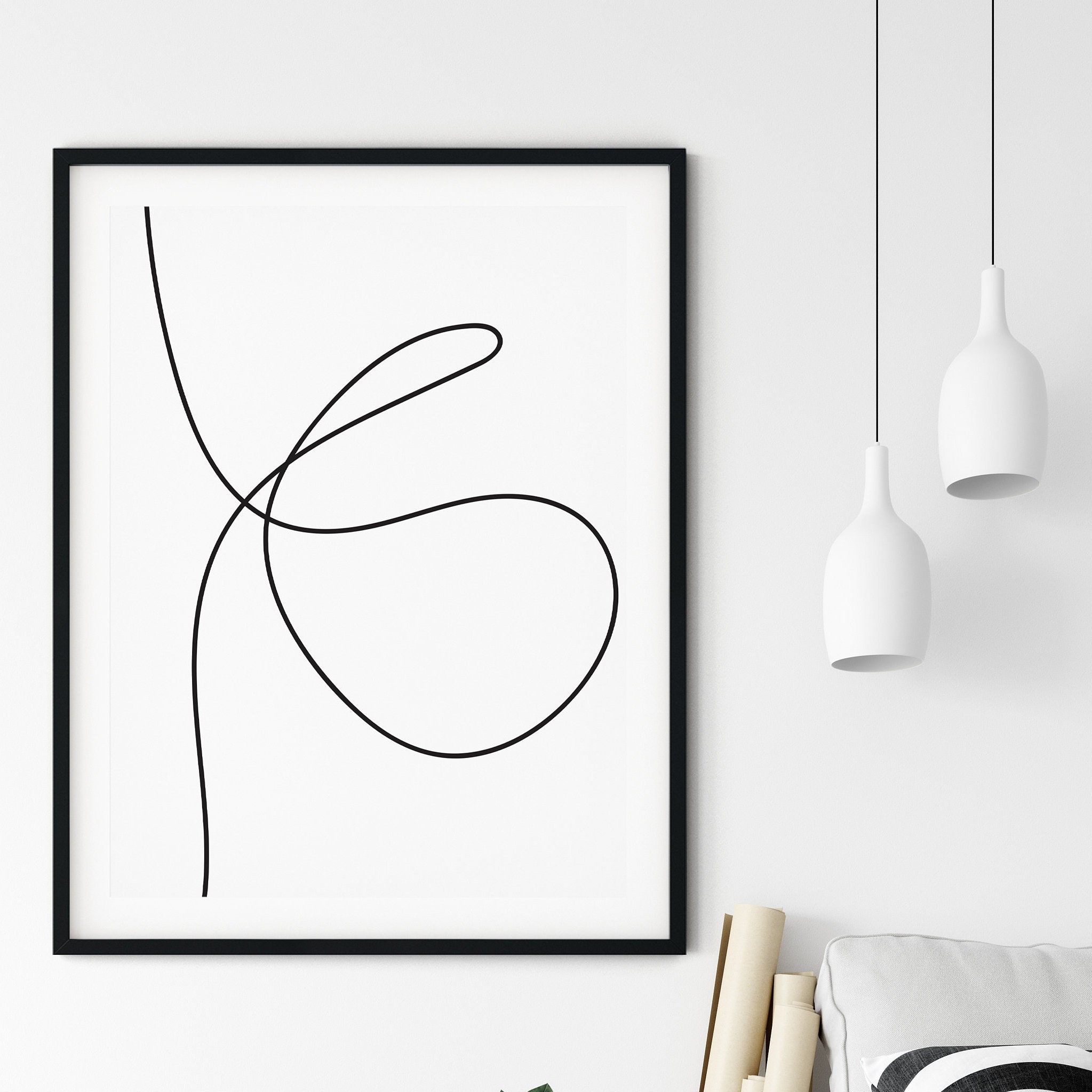 Minimalist Line Art Print, Single Line Drawing Print, Minimalist