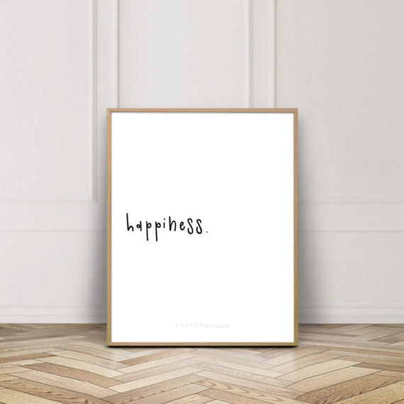 happiness quotes art print wall decor print bedroom decor etsy australia