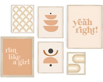 Abstract Boho Gallery Wall Art Prints Set (Digital Download)