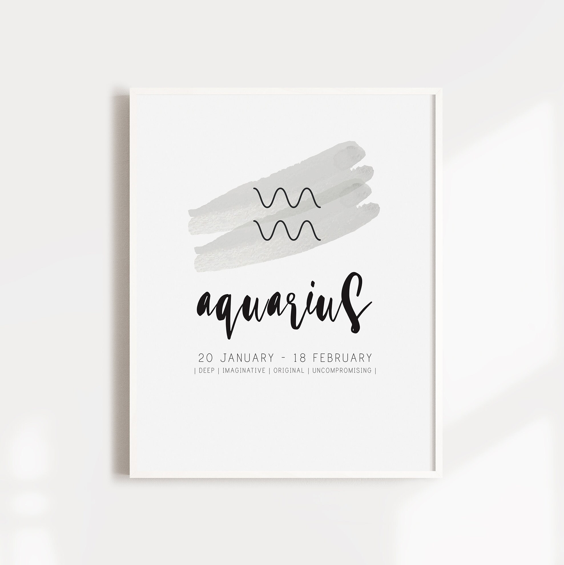 Aquarius Astrology Print, Bedroom Decor Art Print, Astrology Wall Decor