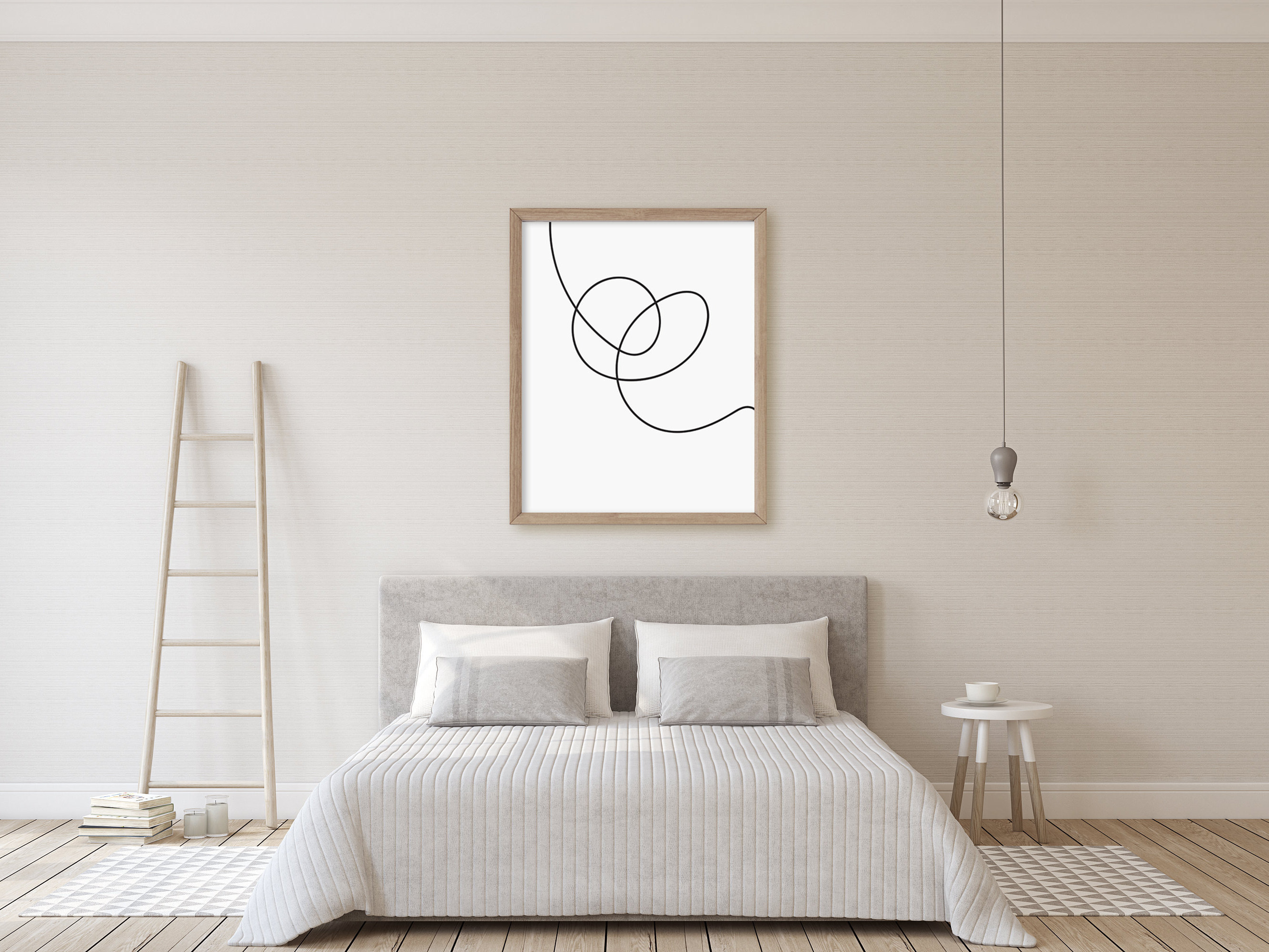 Line Art Print, Bedroom Wall Art, Minimalist Abstract Art Print