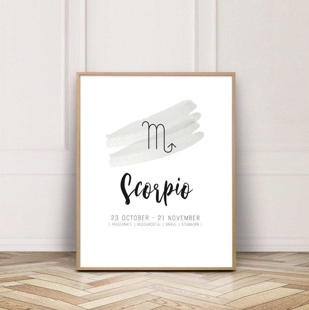 Scorpio Astrology Print, Bedroom Decor Art Print, Astrology Wall Decor