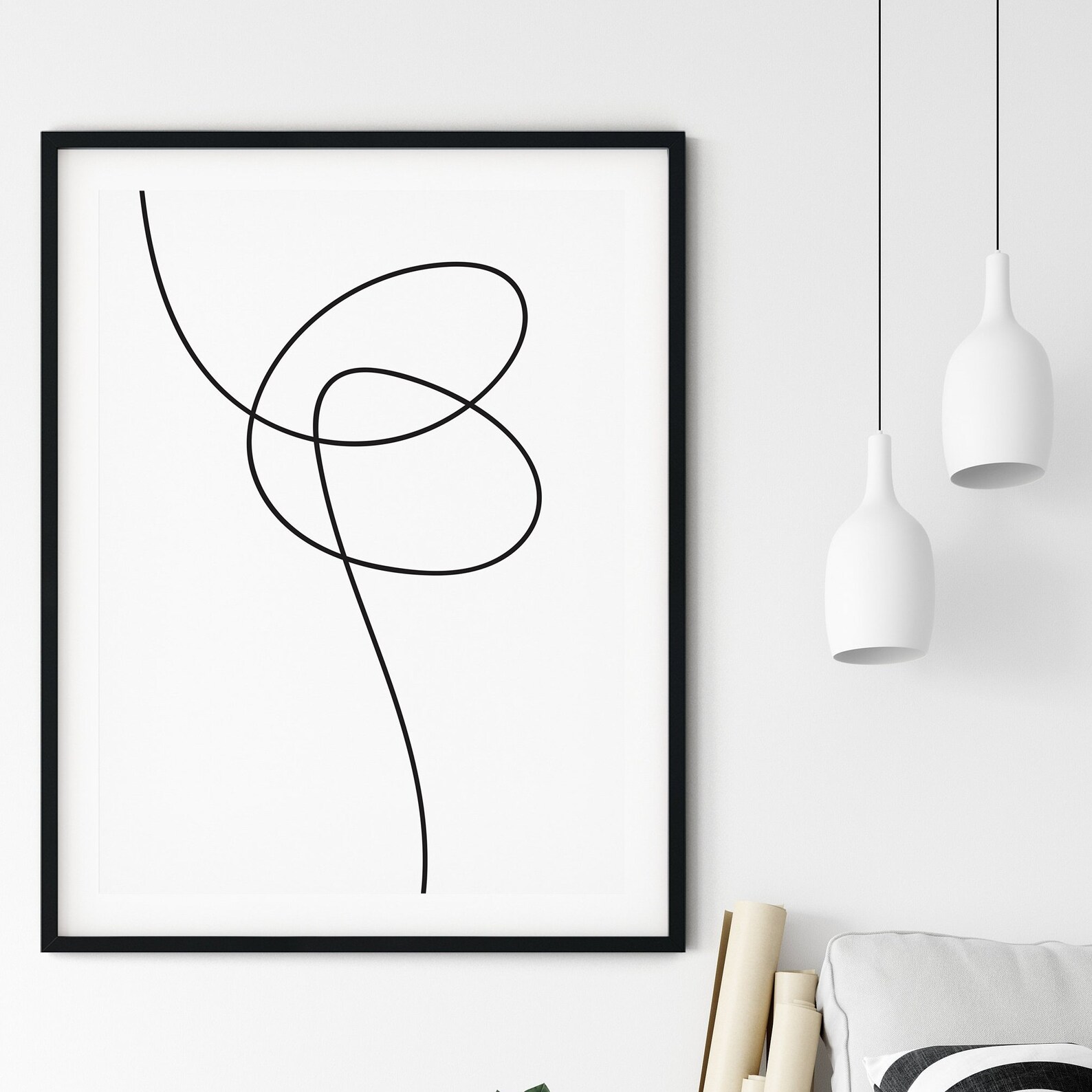 Abstract Line Art Print Minimalist Art Print Bedroom Decor Etsy