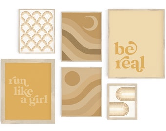 Abstract Boho Gallery Wall Art Print Set (Digital Download)