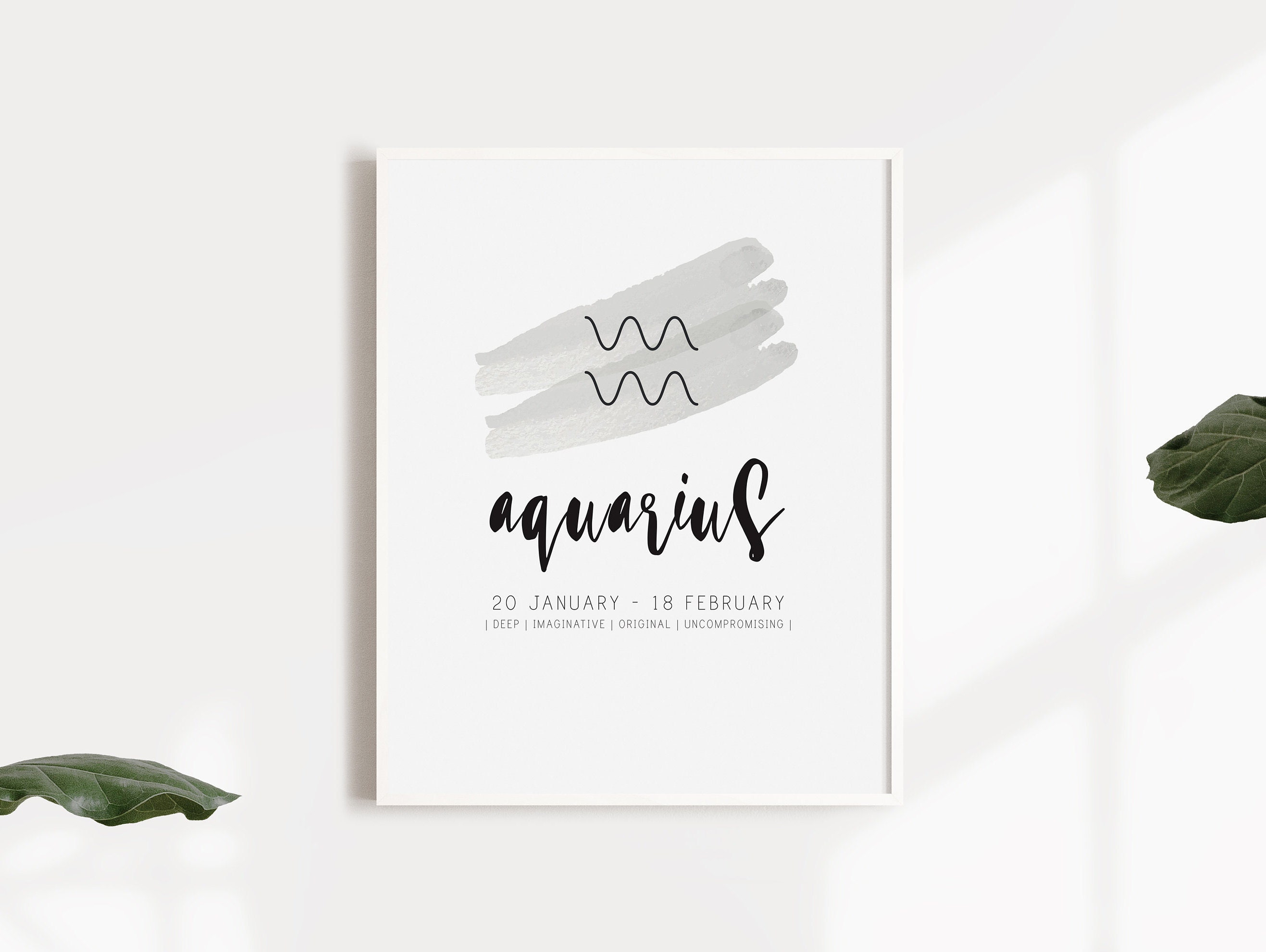 Aquarius Astrology Print, Bedroom Decor Art Print, Astrology Wall Decor