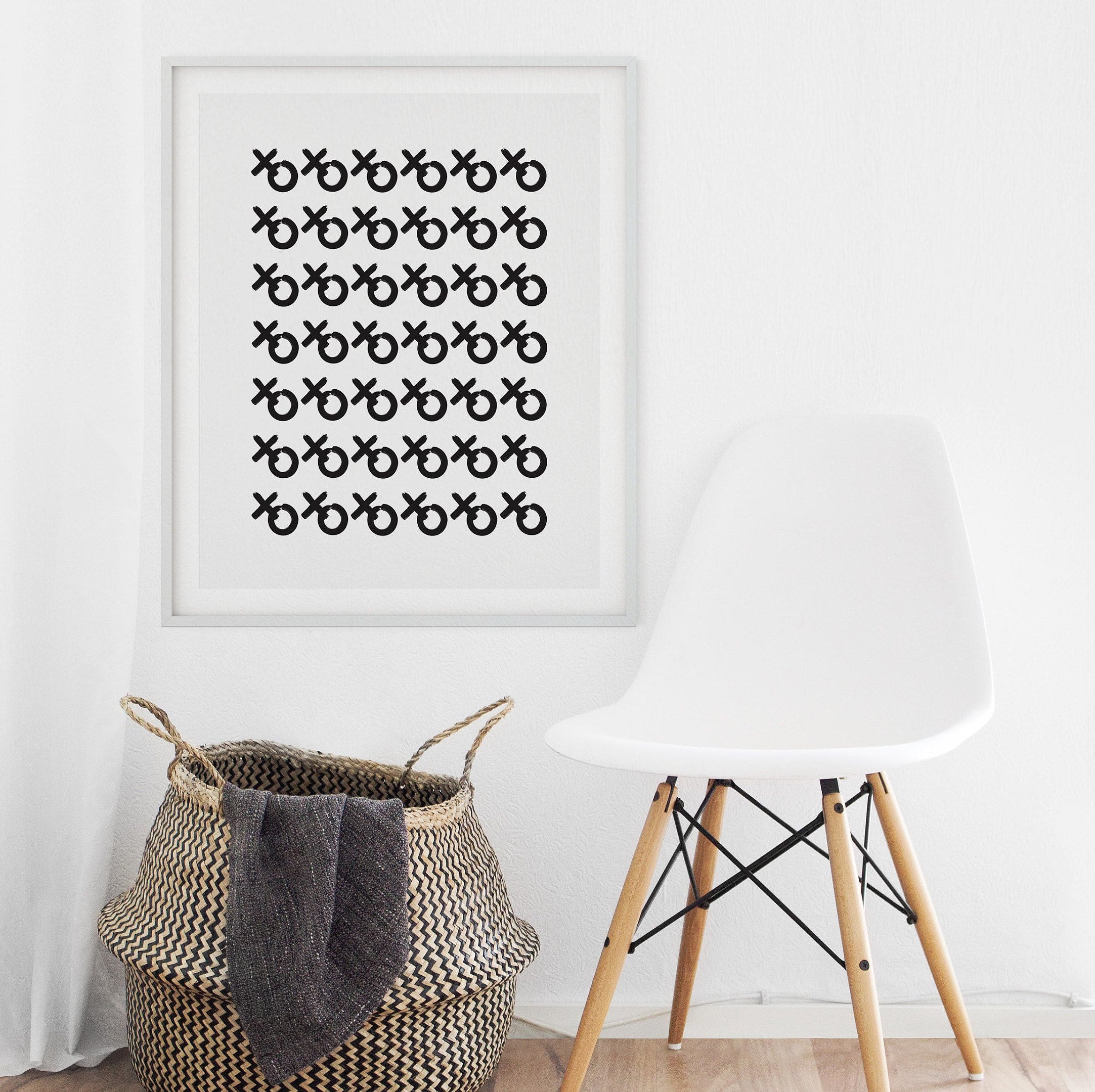 XO Wall Art Print, XOXO Brush Strokes Art Print, Printable Poster