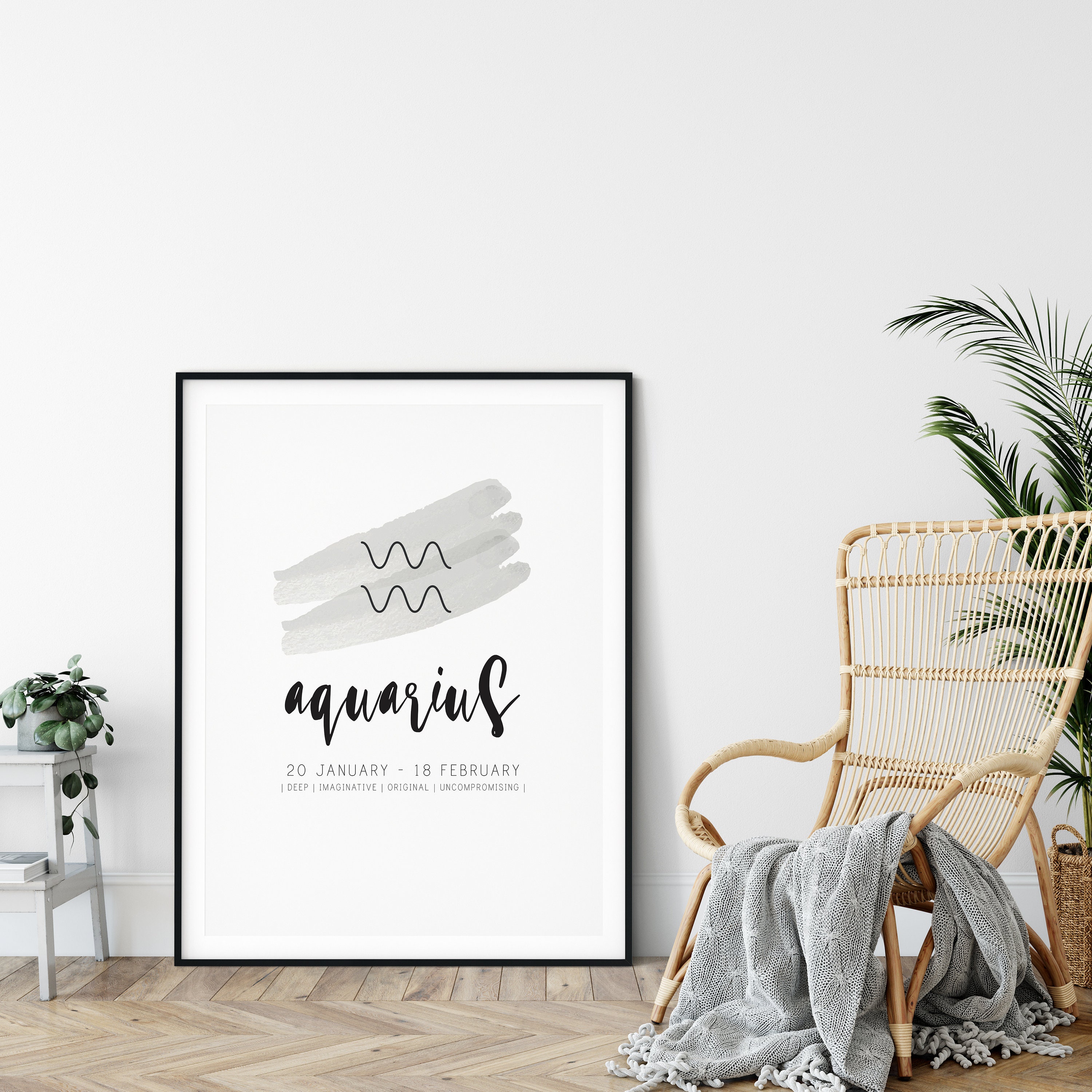 Aquarius Astrology Print, Bedroom Decor Art Print, Astrology Wall Decor