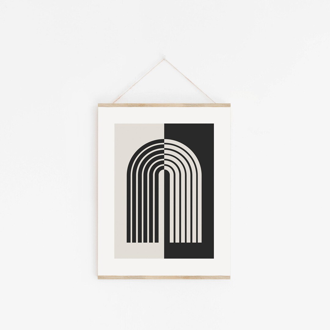 Mid Century Rainbow Wall Art Printable Neutral Tone Wall Art Etsy