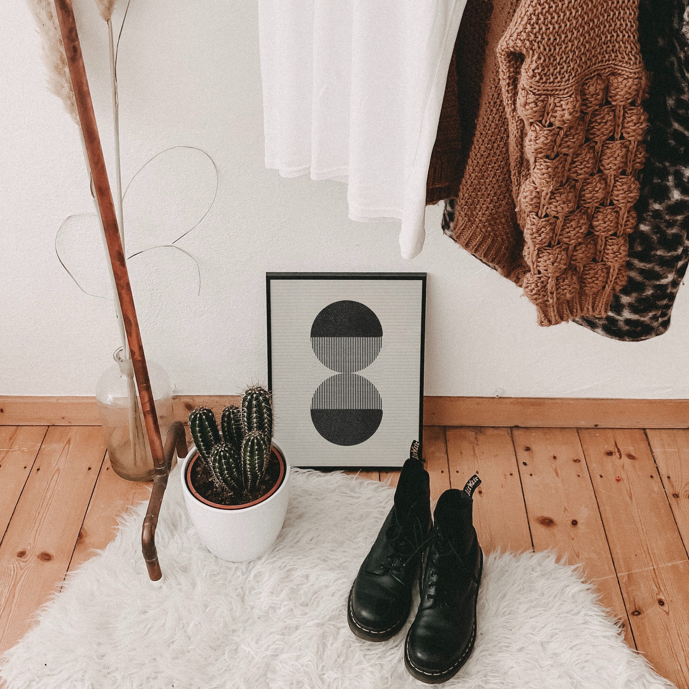 Abstract Circles Art Print, Mid Century Circles Printable Wall Art