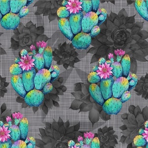 Cactus Digital Seamless Pattern/Seamless Design/Motif Sans Couture/Modèle Sans Couture/Digital paper/ Repeat  pattern/Image Pour Gobelet DTF