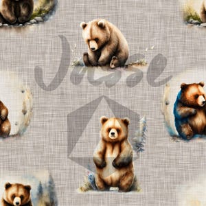 Bear ours Digital Seamless Pattern/Seamless Design/Motif Sans Couture/Modèle Sans Couture/Digital paper/Repeat  pattern/Image Gobelet DTF