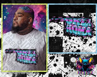 Oklahoma Funky Colors Digital Creation | 300 DPI | PNG | Digital Files Only