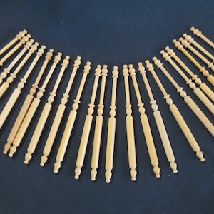 12x English Fancy double head Lace Bobbins in Various woods - Pick your quantity - From Ebony to guatambo wood 12.50 to 45.00 per dozen