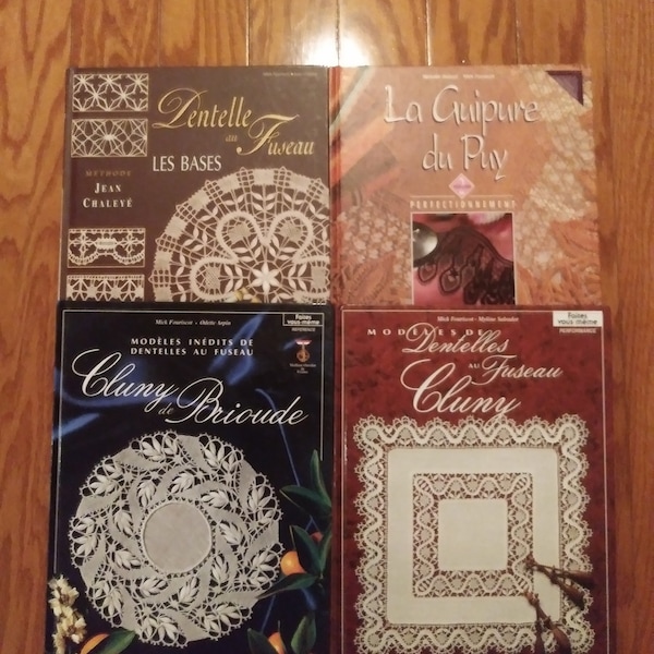 French bobbin Lace books by Chaleye, Arpin, Fouriscot, Hubert etc. Guipure, Cluny includes the basics in Bedfordshire type laces and more.