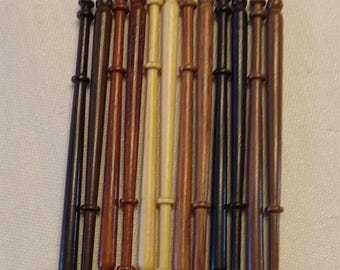 Midlands double head Lace Bobbins in Various wood styles - Pick your quantity- Priced by dz 13.50 for Guatambo. Mixed wood sets 24.50+