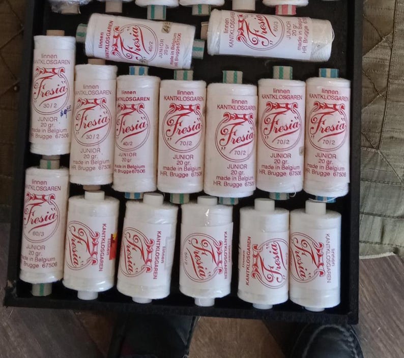 Fresia linen Thread size 30/2 to 100/2 in white and Ivory - 05 gr. great for Bobbin Lace and stitching 9.50 - 12.50 image 3