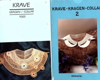 Rare Collar Patterns by Jana Novak w/Bobbin Lace instructions from 1990+ Great for All levels above beginner, Good NEW items for 7.90 OOP