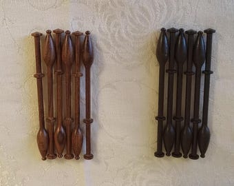 Hard to find in USA, Rosewood very small 9.5 mm tear drop Bruges lace Bobbins. 12 for 24.50 in rosewood, 44.50 ebony. New limited quantities
