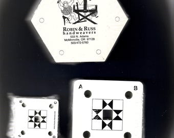 Cards for Card weaving not a Lace tool 9.90+ each in three sizes.  The 6 holes were by Robin & Russ from the 1980s now long gone +book too