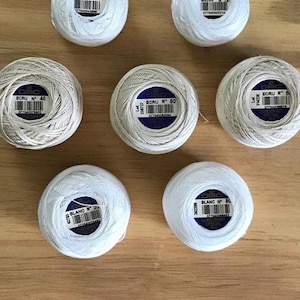 DMC  Size 20-100 Tatting & Bobbin Lace Cotton Threads, Cordonnet Cotton 6 ply w/ 20 grams Perfect for Crochet, tatting, and Bobbin Lace 5.70